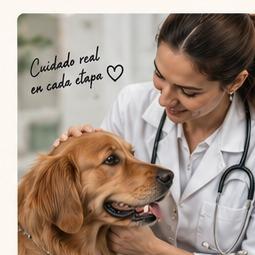 Profesional veterinaria revisando a un perro